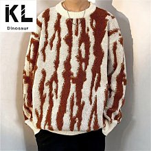 美式復古毛衣男M3XL 秋冬寬鬆百搭圓領麻花撞色毛衣男女 慵懶日系軟糯撞色針織衫 歷史價格詳細信息