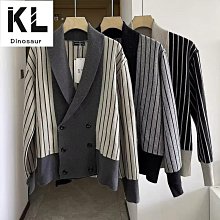 新品 條紋毛衣男 小眾設計感情侶裝 秋冬季慵懶風 寬鬆條紋針織衫 男士上衣服外穿外套ins潮-可開發票 歷史價格詳細信息