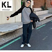 新品 撞色拼接毛衣男秋款學生情侶寬鬆圓領針織衫港風慵懶ins潮流線衣-可開發票 歷史價格詳細信息