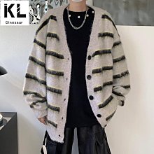 秋季小外套毛衣男 撞色條紋慵懶休閒寬鬆情侶針織衫外套潮 M到2XL 價格比較,價格查詢,歷史價格詳細信息
