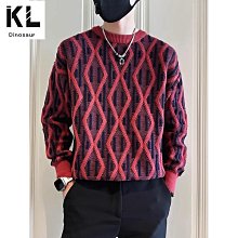 菱形格子毛衣男 2色M2XL V領休閒針織衫外套 冬季港復古ins小外套 男女同款 歷史價格詳細信息