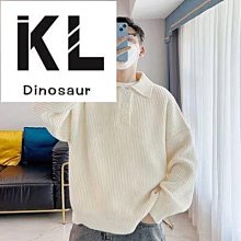 秋冬季polo領毛衣男 M3XL 寬鬆潮流港百搭長袖 素色翻領針織衫上衣外套 價格比較,價格查詢,歷史價格詳細信息