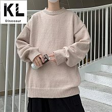 秋冬季素色圓領套頭毛衣男 體格紋設計感毛衣 休閒時尚百搭寬鬆針織衫 歷史價格詳細信息