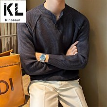 秋冬亨利領長袖T恤男 純棉純色寬鬆 美式外貿復古阿美咔嘰打底衫 男生長袖圓領t卹衛衣 歷史價格詳細信息