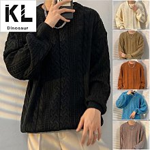 日系復古麻花針織加厚圓領毛衣男女情侶休閒寬鬆秋冬毛線衣男女潮-潮男服飾 歷史價格詳細信息