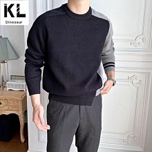 漸變色圓領針織衫男 2色M3XL 秋冬季寬鬆打底針織衫 套頭長保暖袖上衣 男女同款 歷史價格詳細信息