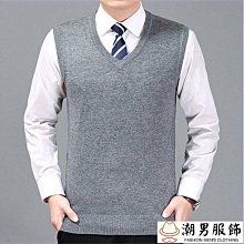 可開發票 男士毛衣針織背心  針織馬甲男韓版修身休閒毛線背心男士V領套頭坎肩無袖毛衣打底衫 歷史價格詳細信息