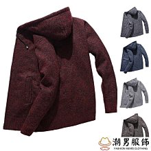 大碼男生針織外套開衫 冬季連帽加絨毛衣 韓版拉鍊針織開衫-潮男服飾 歷史價格詳細信息