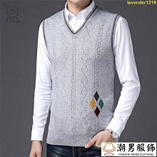 可開發票 男士毛衣針織背心  針織馬甲男韓版修身休閒毛線背心男士V領套頭坎肩無袖毛衣打底衫 歷史價格詳細信息