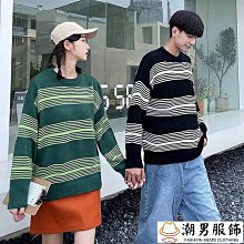 新品 條紋毛衣男 小眾設計感情侶裝 秋冬季慵懶風 寬鬆條紋針織衫 男士上衣服外穿外套ins潮-可開發票 價格比較,價格查詢,歷史價格詳細信息