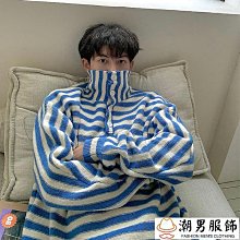 新品 條紋毛衣男 3色S—3XL 秋冬季時尚針織衫 圓領慵懶風潮流線衣-可開發票 歷史價格詳細信息