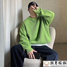 港風毛衣男 韓版潮流秋冬季加厚款 圓領條紋內搭針織衫 寬松打底毛衫-潮男服飾 歷史價格詳細信息