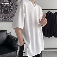 T恤 短袖 oversize短袖t恤男女簡約美系復古寬鬆ins情侶裝夏季上衣五分袖 歷史價格詳細信息