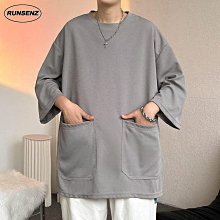 T恤 短袖 oversize短袖t恤男女簡約美系復古寬鬆ins情侶裝夏季上衣五分袖 歷史價格詳細信息