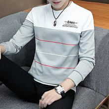 長袖T恤 秋季圓領長袖T恤男士棉質運動寬松衛衣潮流體恤衣服衛衣男打底衫-潮流好物 歷史價格詳細信息