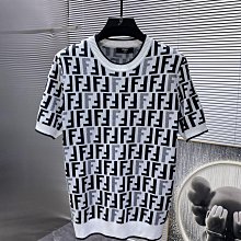 Fendi 新款短袖Tshirt T恤 精緻提花 黑色小扣標 完美???? 經典Logo圖案 超好看  男女同款 歷史價格詳細信息