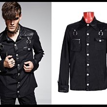 ＊mini PUNK LOLO＊龐克個性街頭-宇宙銀河光速戰記異質拼接口袋洗舊襯衫(Y-564)PUNK 歷史價格詳細信息