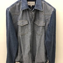 MAISON MARGIELA全新真品義大利製鐵灰色素面/藍色條紋雙面兩用純羊毛薄風衣/外套/大衣(適L號)--2.1折出清(不議價商品) 歷史價格詳細信息