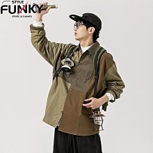 撞色拼接襯衫 襯衫男長袖襯衣男炸街外套長袖襯衫修身男襯衫(CSC602【FIZZE】 歷史價格詳細信息