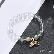 水晶手鏈女韓版小眾魚尾吊墜白水晶手串簡約白水晶手飾 歷史價格詳細信息