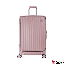 【CROWN】皇冠BOXY 21吋前開框架 防盜雙齒拉鍊行李箱／登機箱 (C-F5278H粉色)【威奇包仔通】 歷史價格詳細信息