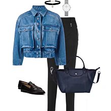 【LONGCHAMP】經典奔馬LOGO雙條紋短袖POLO衫(灰藍/黃) 歷史價格詳細信息