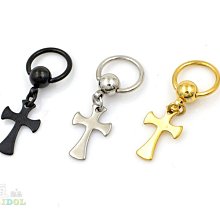 ❤小心機 B2393【大十字架 圓釦耳環】316L鋼 中性款 圓環耳釦 壓扣鋼夾式 GD 權志龍 B.A.P 韓流 歷史價格詳細信息