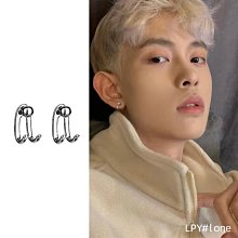 圓珠爪子耳釘男潮流個性後掛式耳環女小眾夏季冷淡風鉤子光珠耳飾 價格比較,價格查詢,歷史價格詳細信息