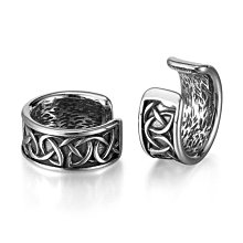 《 QBOX 》FASHION 飾品【OGE988】精緻個性歐美十字架圖騰環圈鑄造夾式鈦鋼耳環/耳飾 歷史價格詳細信息