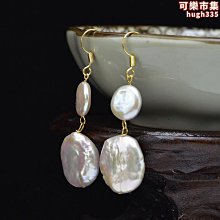 天然珍珠淡水珍珠耳環女 S925銀針前後戴不規則串珠耳環 複古耳釘 耳針 耳圈 氣質高級感垂吊耳環 韓版時尚造型耳飾品 歷史價格詳細信息