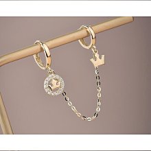 黃金女耳環 雙花耳骨鍊 9999純黃金耳環 | 晶漾金飾鑽石JingYang Jewelry 歷史價格詳細信息