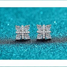 XDY925純銀女耳環兩佩戴四爪50分耳釘微鑲鑲嵌碎鉆莫桑石微笑耳墜--鴻運飾品 歷史價格詳細信息