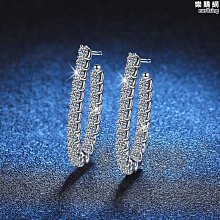 滿鑽莫桑石輕奢耳環純銀s925時尚奢華高級感耳圈 歷史價格詳細信息