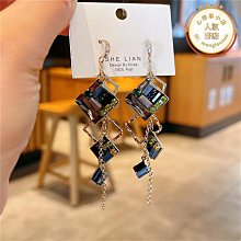 長條耳環圓臉顯瘦女韓版個性幾何長方體耳釘網紅飾品 歷史價格詳細信息