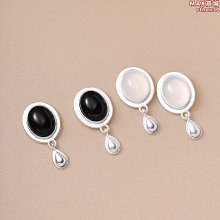 925純銀橢圓黑瑪瑙戒指女簡約小眾設計師款白玉髓開口指環J0400 歷史價格詳細信息