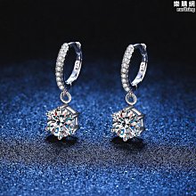 耳環D色莫桑石耳環耳墜牛頭耳釘純銀鉆石耳骨釘女款耳飾超閃禮物--鴻運飾品 歷史價格詳細信息