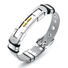 【十字架手鍊】鈦鋼手鍊 磁石手鏈 能量手鍊 鈦鋼手環 鈦鋼手鐲 男生飾品 白鋼手鍊 情侶手鍊 避邪 韓版個性潮男手環 歷史價格詳細信息