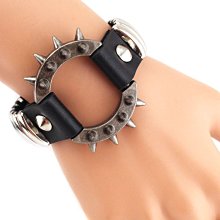 【型男會社】1109 YRG PX191復古牛皮手環 銀色交叉大刀骷髏頭伸縮綁繩手鏈 熱賣款 歷史價格詳細信息