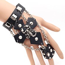 朋克風皮手環 歐美時尚經典八塔皮寬版皮手鐲朋克風皮帶手鍊 鍍金鉚釘手環 誇張 歷史價格詳細信息