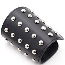 朋克風皮手環 歐美時尚經典八塔皮寬版皮手鐲朋克風皮帶手鍊 鍍金鉚釘手環 誇張 歷史價格詳細信息