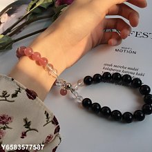 天然黑曜石草莓晶水晶手鏈女情侶款貔貅串珠手串中國風氣質手飾品 歷史價格詳細信息