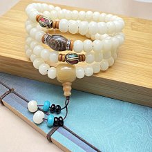 天然白玉菩提根108佛珠念珠手持手串跑環手串盤玩文玩蓮花轉運珠 歷史價格詳細信息