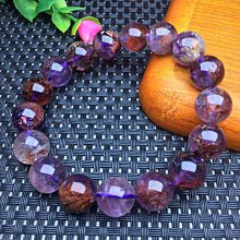 【老友珍品閣】大顆粒紫幽靈 紫水晶單圈手鍊 手串新到貨規格10/12/14mm 價格比較,價格查詢,歷史價格詳細信息