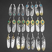 松石鑲嵌羽毛戒指男S925純銀潮流個性印第安風開口指環情侶戒飾品-哈囉好物 歷史價格詳細信息