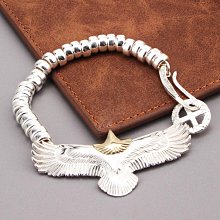 s925銀高橋吾郎羽毛手鐲復古做舊男士手環日系潮男個性純銀手飾-鴻運飾品 歷史價格詳細信息