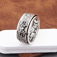 小黑銀飾s925純銀復古歐美十字軍花黑曜石開口男女時尚潮流戒指-哈囉好物 歷史價格詳細信息