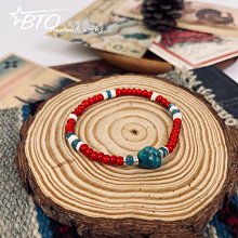 BTO【handmade works】職人手作系列 民族風格印地安黑紅琉璃貿易珠配響尾蛇珠串手環 手鍊 #B10 歷史價格詳細信息