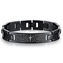 十字架聖經文鈦鋼戒指-黑色 歷史價格詳細信息