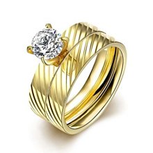 鑲鑽鈦鋼戒指 時尚潮流輕奢小眾設計個性飾品-哈囉好物 歷史價格詳細信息