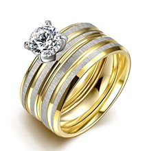 鑲鑽鈦鋼戒指 時尚潮流輕奢小眾設計個性飾品-哈囉好物 歷史價格詳細信息